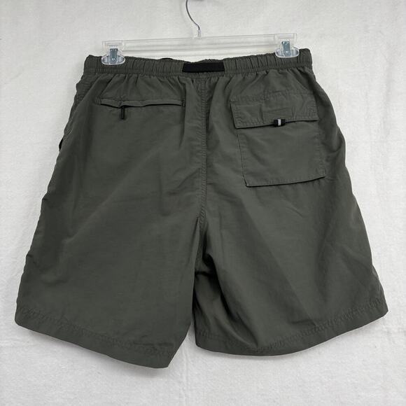 Eddie Bauer Sport Nylon Shorts Mens Size M Tall Green Mesh Brief Lining Belted - Picture 5 of 11